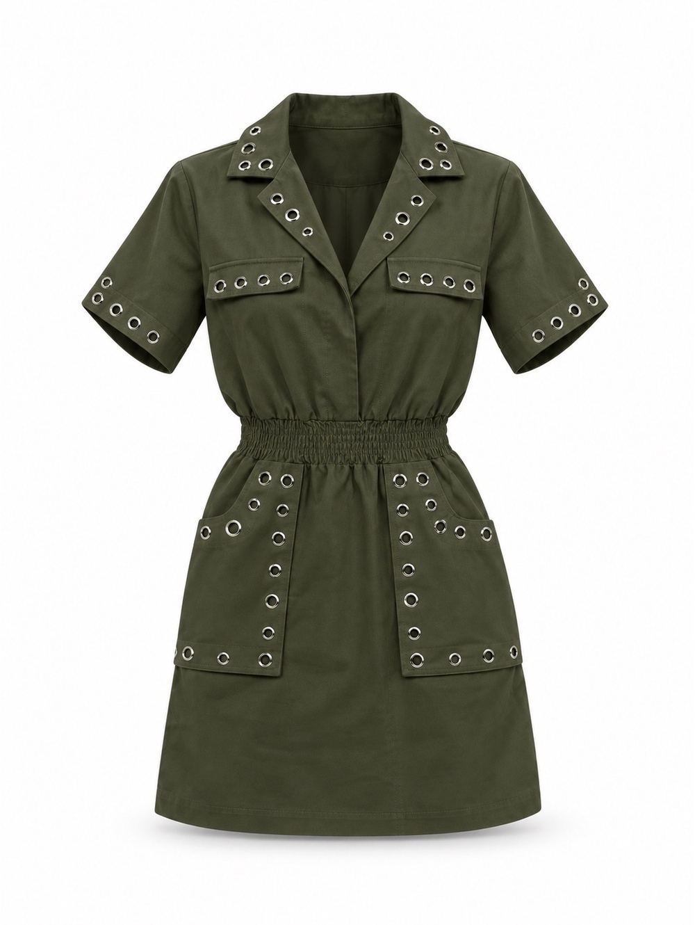 Maje Ramil Eyelet-Embellished Cotton-Gabardine Mini Dress